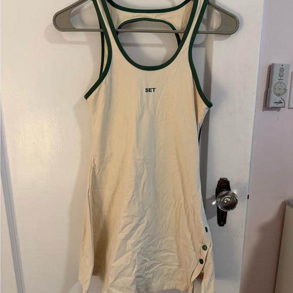 SET Active Dresses & Skirts - SET Active Cream and Green Sportbody Workout Dress